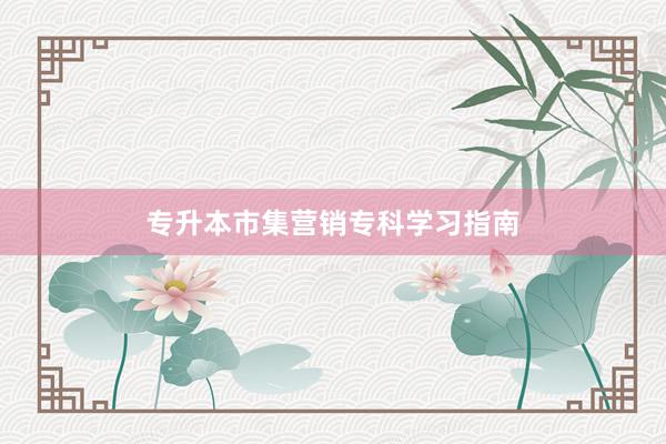 专升本市集营销专科学习指南